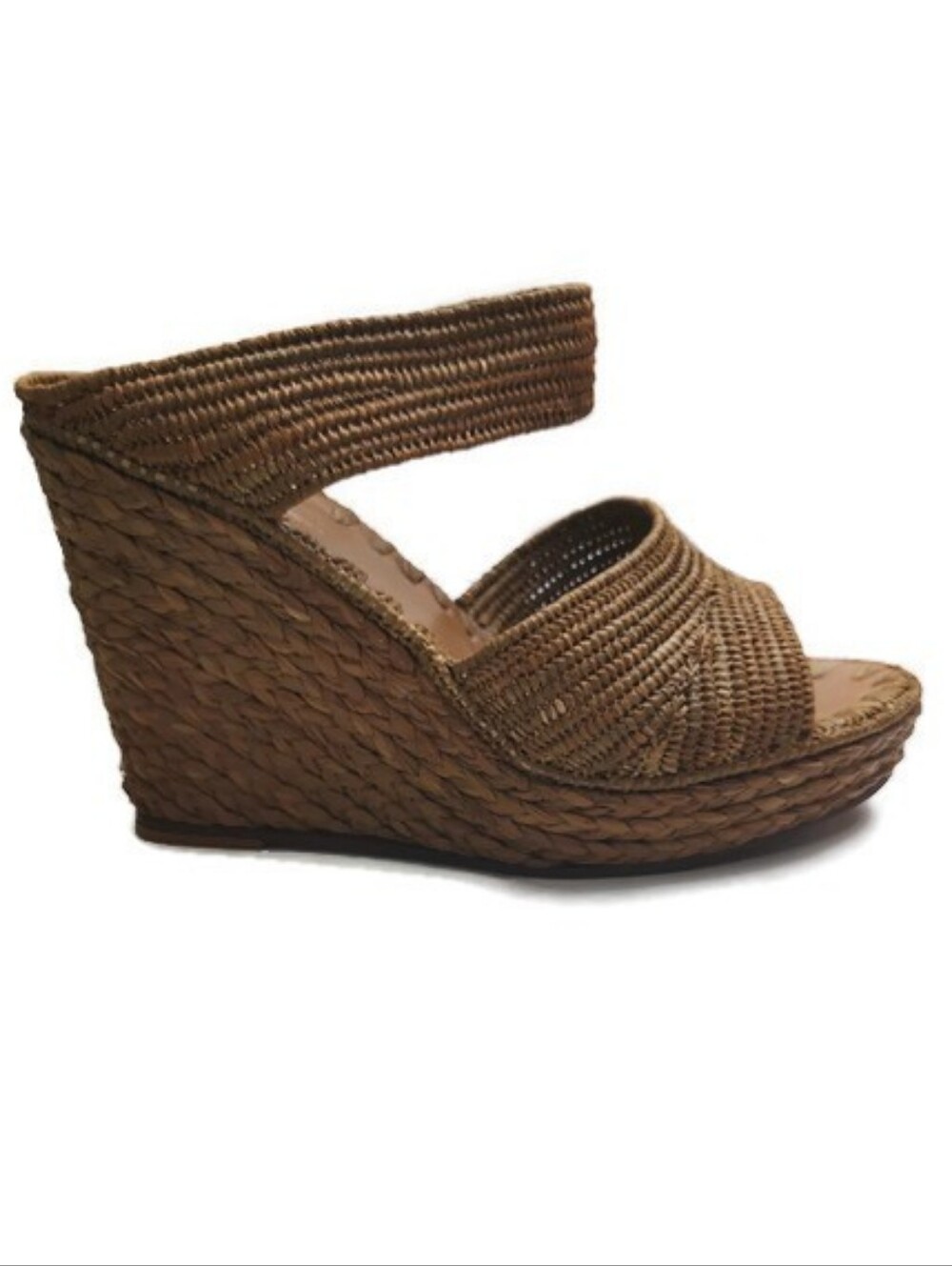 Carrie Forbes Houcine Raffia Covered Wedge Heels Size 36